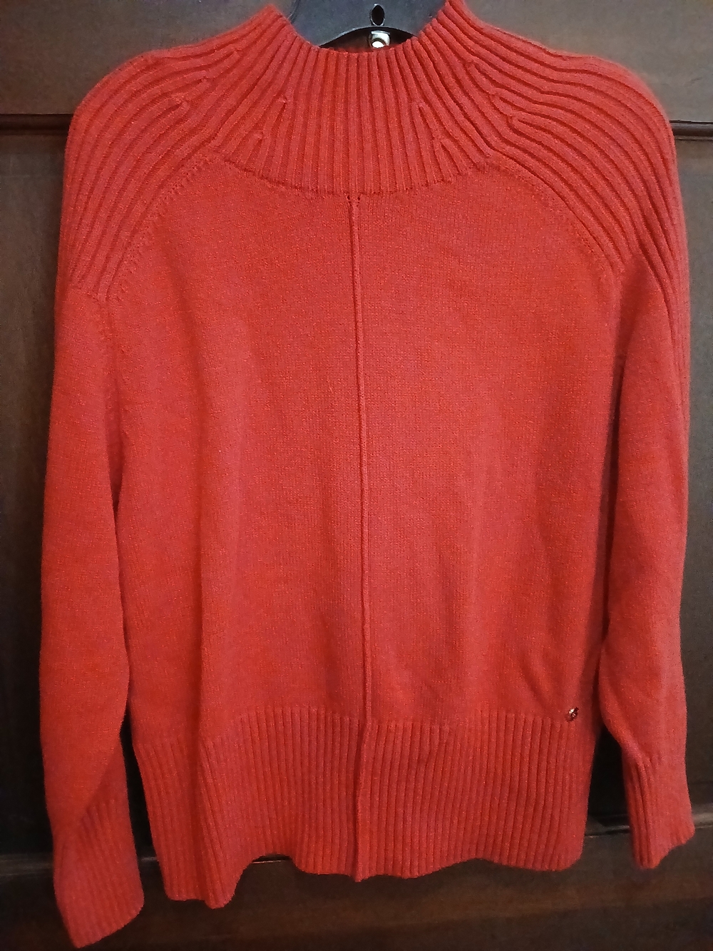 Tommy Hilfiger Ribbed Mock Neck Pullover - Red